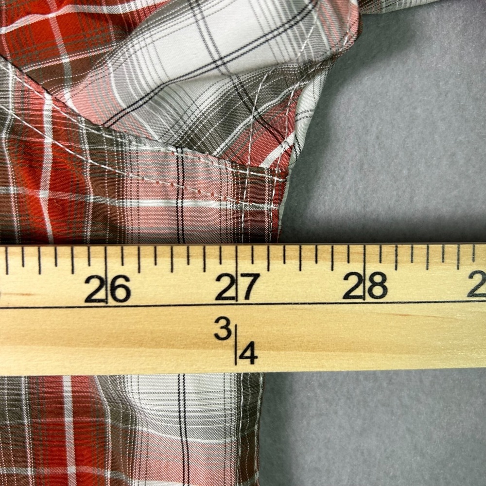 Wrangler Button Up Shirt Mens 2XL Plaid Western Mesh Cowboy Short Sleeve Shirt - Picture 6 of 7
